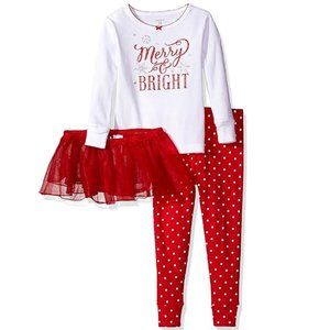 Girls Carter's Christmas Merry & Bright T-Shirt Leggings Tutu Size 18 24 mo NWT
